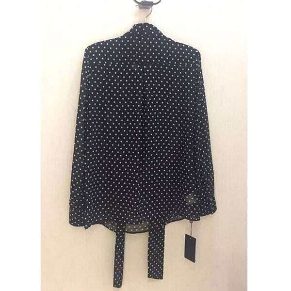 ボウタイ ドット シフォン ブラウス トップス ブラウス 長袖 ボウタイ