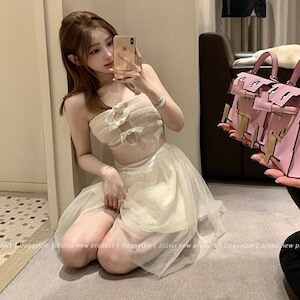 セクシー デコルテ ベアトップ レディース ワンピース ドレス 膝丈 袖