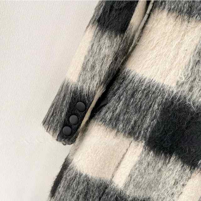 チェック ウール ロング コート レディース ミモレ丈 チェスターコート