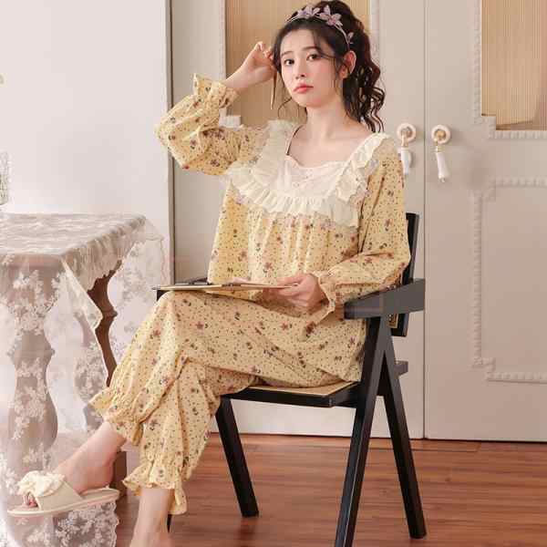 部屋着 寝巻き パジャマ 家着 セットアップ レディース 秋 冬 春