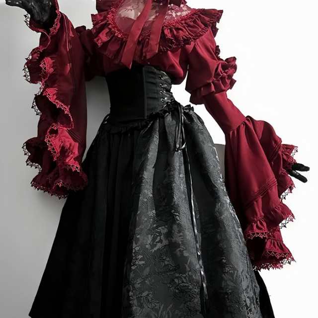 ロリータ コスチューム ハロウィン ブラウス スカート 上下セット