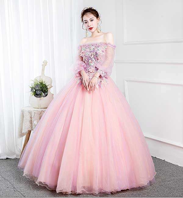 カラードレス 演奏会用ドレス ウェディング ロングドレス パニエ付き