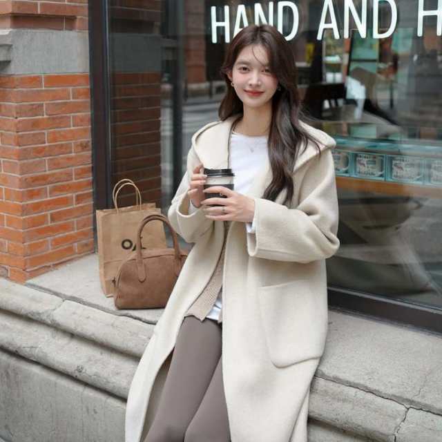 ステンカラーコート レディース 韓国風 通勤 ゆったり ロングコート