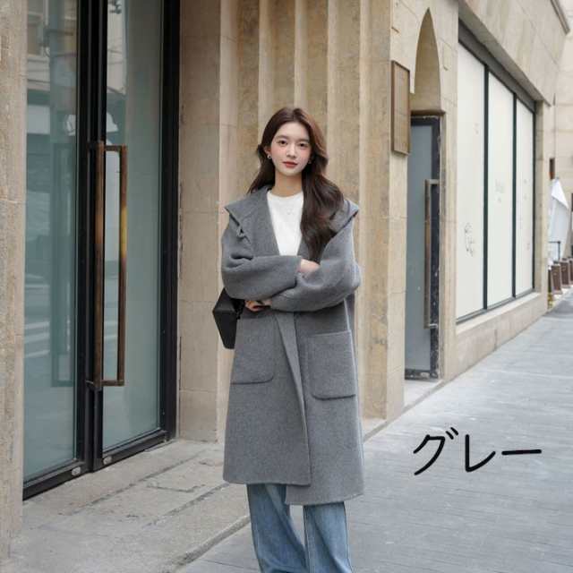 ステンカラーコート レディース 韓国風 通勤 ゆったり ロングコート