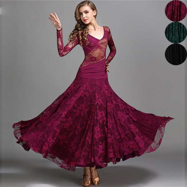 社交ダンス 衣装 モダンドレス ラテンドレス ラテン衣装 社交ダンスドレス 大きい裾 ダンス衣装 競技着 練習服 演出用 ワンピース スタンダードドレス 黒 緑 緑 ワルツダンス服