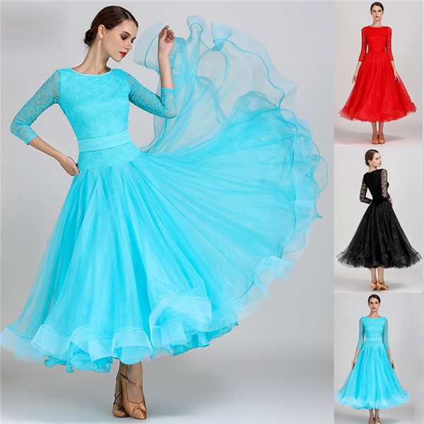 社交ダンス モダンドレス ラテンドレス レッド ブラック ブルー  社交ダンスドレス ダンス衣装 ワンピース   ダンス発表会 競技着 練習着 ワルツダンス服 S  M L XL 2XL