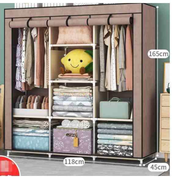 ワードローブ 大容量 カバー付き クローゼット ハンガーラック 3つの