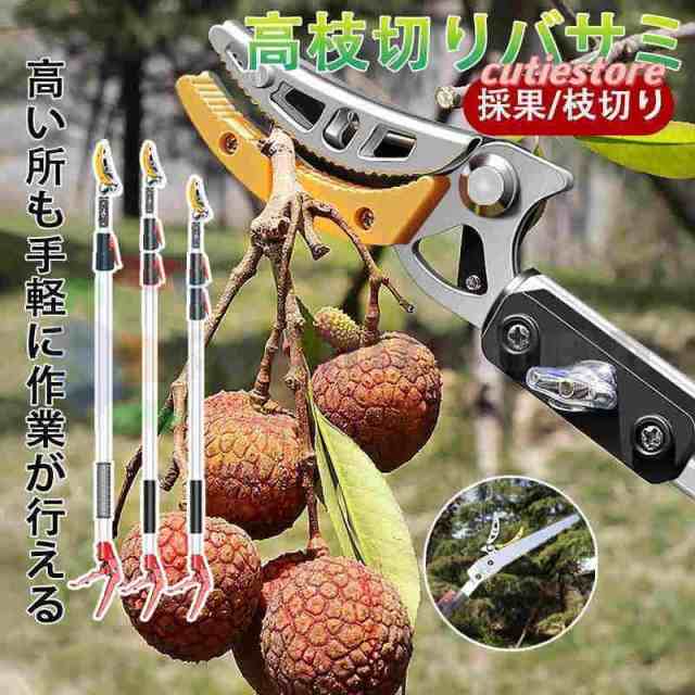 高枝切りバサミ【 2段伸縮1.3-2.2m-1.8-3m 】伸縮式高枝切鋏 鋸付き 伸縮式 剪定鋏 高枝鋏 高枝用 SK5 高所 園芸用はさみ 太枝切鋏 枝切り 枝分け 高枝切り鋏 万能はさみ