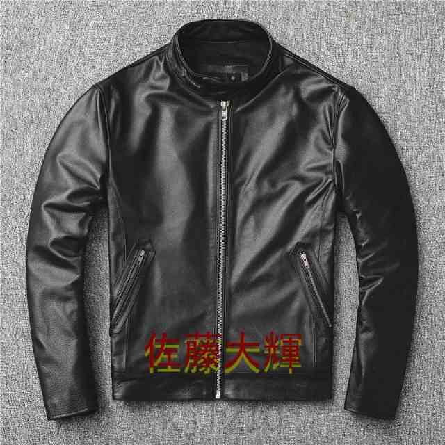 革ジャン レザージャケット メンズ 本革 バイク ライダース 牛革 羊革 シングル ショート スリムタイプ 細身 ブランド ジャケット ミリタリー レザーコート_4