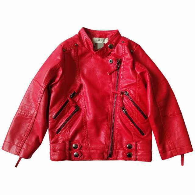 子供服 女の子 キッズ レザージャケット アウター 長袖 春秋 革ジャン PUジャケット 春コート ライダースジャケット ジュニア 防寒 お出かけ おしゃれ 可愛い