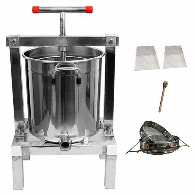 蜂蜜 圧搾機 10L大容量 五級濾過プログラム 蜂蜜分離器 304 養蜂器具 食品等級ステンレス材質 蜂蜜の絞り器 蜂蜜圧搾機 蜂蜜撹拌棒 二層ステンレス鋼こし器 バン 蜂蜜 圧搾機 養蜂器具 10L大容量 2級濾過プログラム 蜂蜜