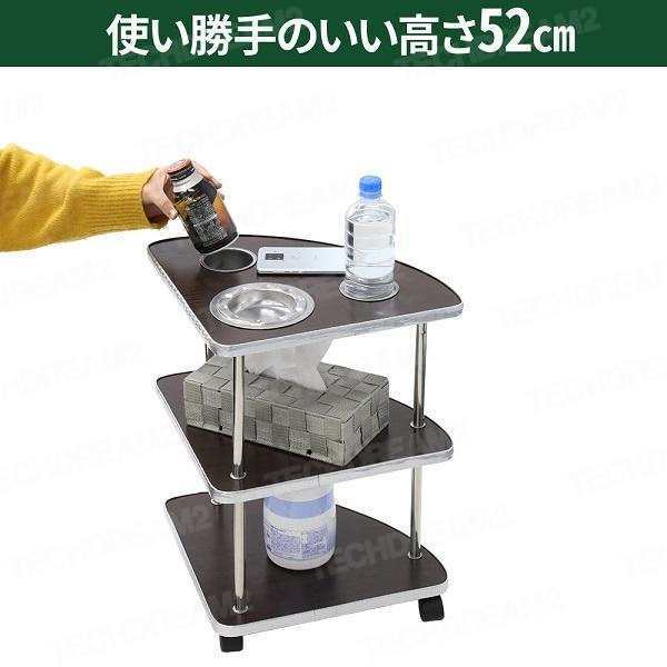 麻雀 サイドテーブル 2個セット 木製 安い 麻雀サイドテーブル 雀荘 机 灰皿 荷物置き 3段 麻雀用品 麻雀グッズ 卓 テーブル 喫煙所 吸い殻 吸い殻入れ_3