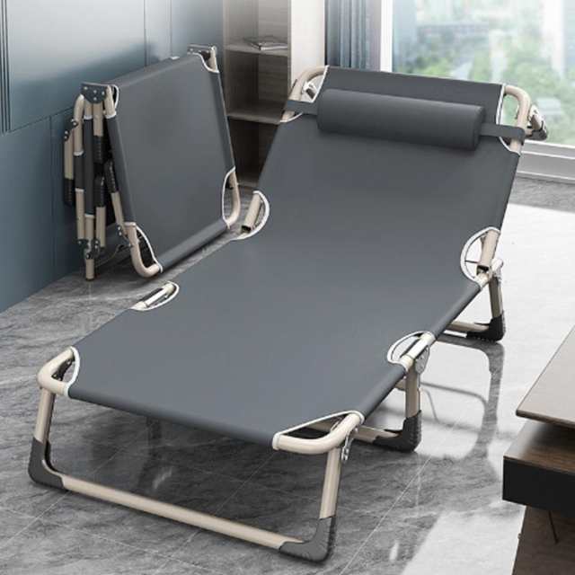 折りたたみベッド 組立不要 68×190cm 折りたたみ ベッド シングル ワイド 三つつ折り 完成品 簡易 ベッド リクライニング コンパクト 収納 スチール パイプベッド 頑丈 軽量 通気性 スリム 省スペース 来客用 アウトドア 庭 キャンプ コット_2