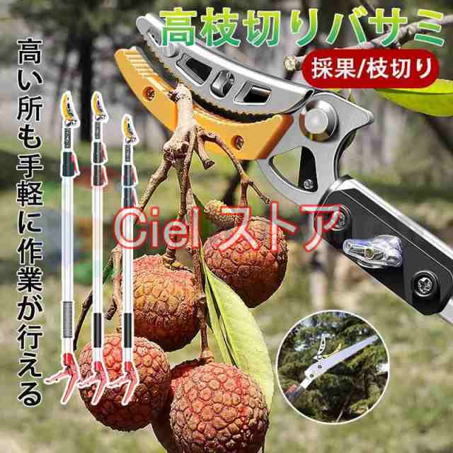 【 3段伸縮4m 5m】高枝切りバサミ 4m 5m 伸縮式高枝切鋏 鋸付き 伸縮式 剪定鋏 高枝鋏 高枝用 SK5 高所 園芸用はさみ 太枝切鋏 枝切り 枝分け 高枝切り鋏 万能はさみ