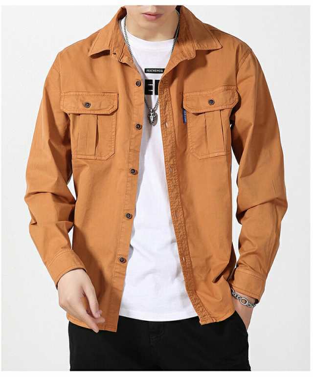 ジャケット・アウター Y シャツ メンズ 長袖 カジュアル 春夏 秋 アウター メンズ 大きいサイズ