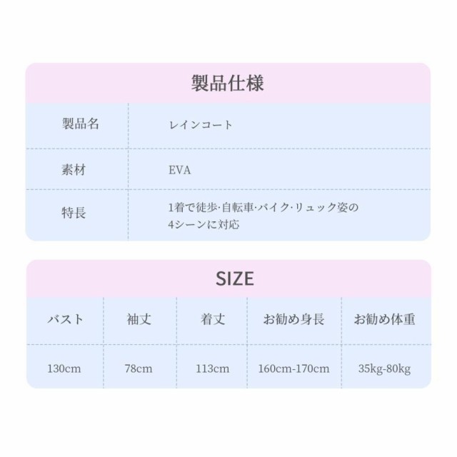 レインコート レインポンチョ 自転車 EVA素材 バイク ロング丈 二重ツバ リュック対応 透明バイザー 携帯 多機能 軽量 雨具 バイク 通勤通学_9