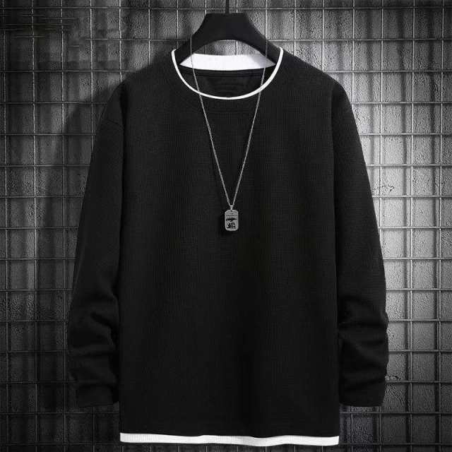 トレーナー メンズ スウェット 長袖 Tシャツ 春 夏 秋 冬 ビッグシルエット ゆったり 春 秋服 インナー スポーツ プルオーバー カジュアル_4
