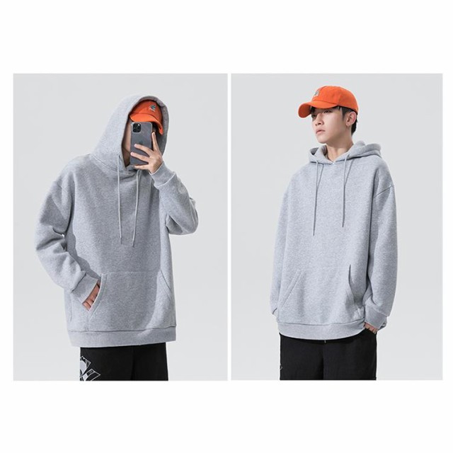 パーカー メンズ レディース スウェットパーカー ユニセックス オーバーサイズ トップス プルパーカー 8colors スウェット 裏起毛 ビッグシルエット 無地 秋冬 春 ぱーかー 韓国 ファッション ビッグパーカー ブランド 綿 コットン おしゃれ オルチャンファッション_3