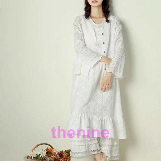 インナーワンピース ペチコート 綿 レース ペチワンピース キャミ