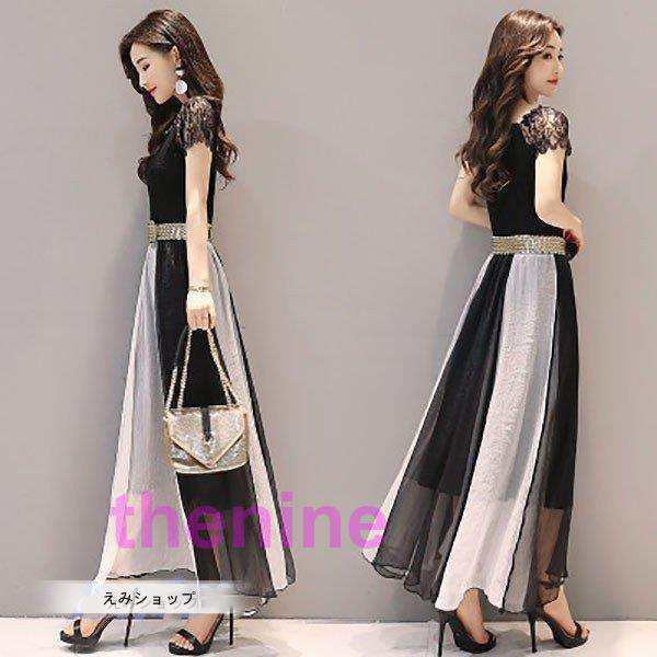 ワンピース レディース 40代 きれいめ 夏 マキシワンピース 半袖 レースワンピ 大きいサイズ パーティードレス 韓国風 おしゃれ 可愛い 通勤 OL 上品 着痩せ