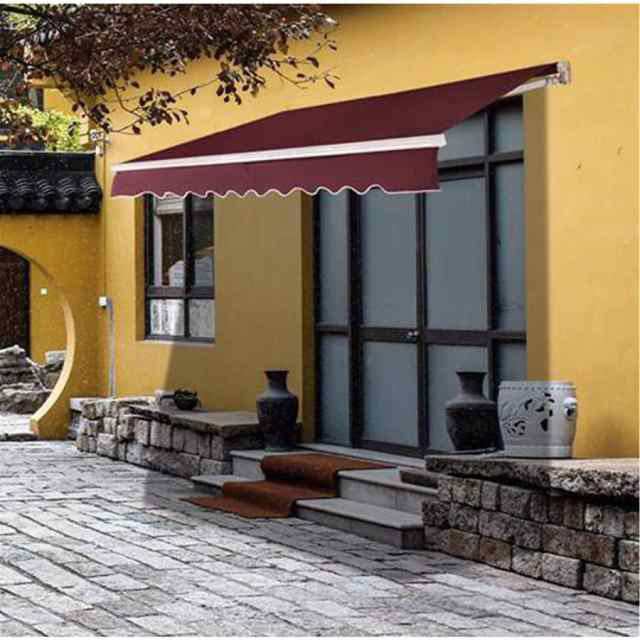 オーニング サンシェード 日除け オーニング ベランダ 屋根，アンチUVおよび防水折りたたみ式日除け、DIYパティオ格納式手動日除け、ガーデンサンシェードキャ