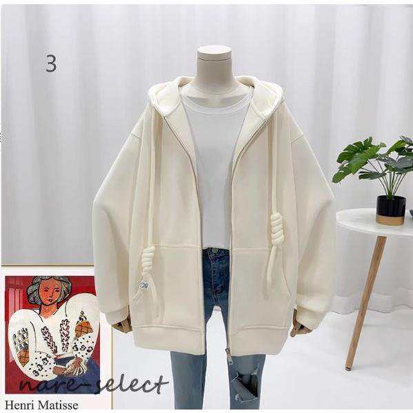 パーカー レディース トップス 長袖 ジップアップ フード付き トレーナー おしゃれ 春 秋 体型カバー