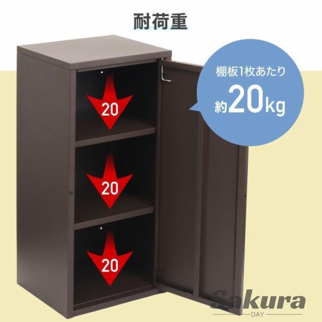 物置 屋外 倉庫 小型 収納庫 棚 高さ84cm 可動式 スチール 収納ボックス ベランダ ポリタンク 錆 おしゃれ 庭 引き戸 ロッカー スチール物置_7