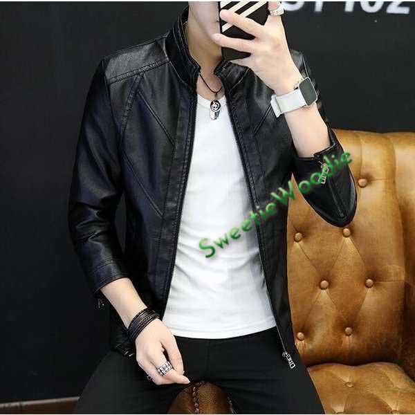 メンズ ライダースジャケットPUレザージャケット 革ジャン ライディング ジャケット アウター きれいめ　シンプル 3色 春秋