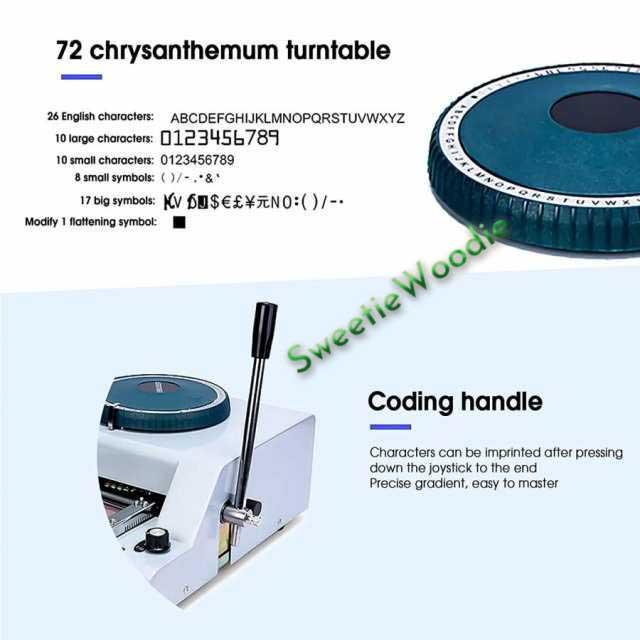 エンボス機、72文字の手動カードエンボス機、カード作成用PVCおよびID VIPカード用のエンボススタンピングマシン、使いやすく、耐久性_1