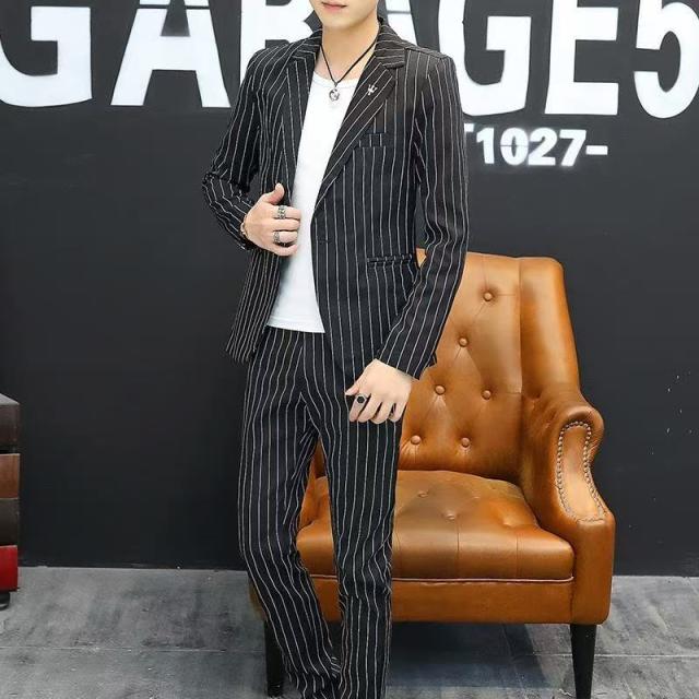 ほっち】夏sale夏用スーツ上下セット2色メンズカジュアルサマースーツ