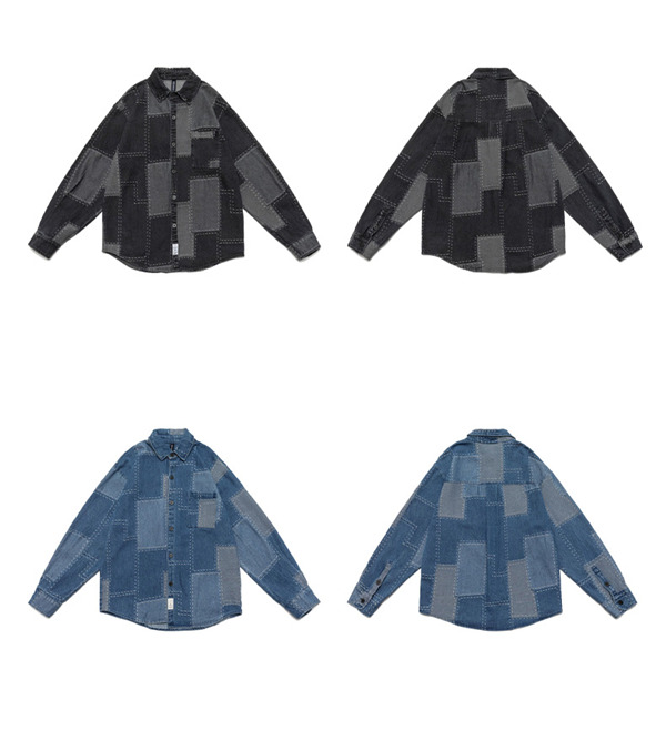 【ほっち】シャツ デニム メンズ 長袖 トップス 前開き 無地 柔らかい 紳士服 かっこいい カジュアル 吸汗速乾 通勤 通学 ギフト スリム オフィス_14