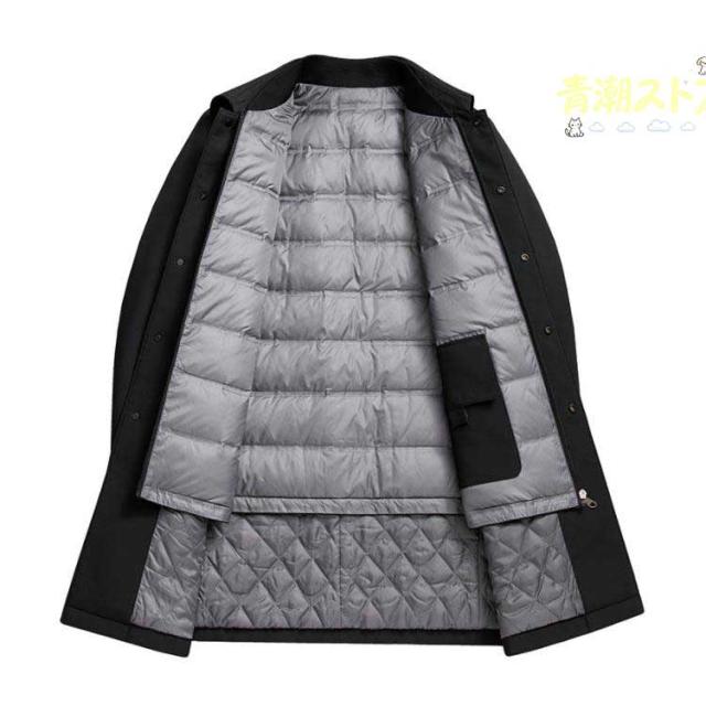 【ほっち】ダウン90％ ステンカラー ダウンコート 3way ダウンベストライナー付き！ メンズ アウター ビジネスコート 防寒 冬コート ジャケット ミドル_2