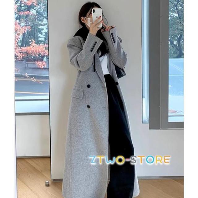 【ほっち】超ロングコート チェスターコート レディース アウター オーバーサイズ コート ロング丈 キルティング裏地 大きいサイズ 3L 秋冬 黒 無地 冬 秋