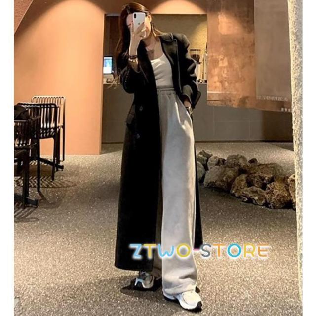 【ほっち】超ロングコート チェスターコート レディース アウター オーバーサイズ コート ロング丈 キルティング裏地 大きいサイズ 3L 秋冬 黒 無地 冬 秋_1