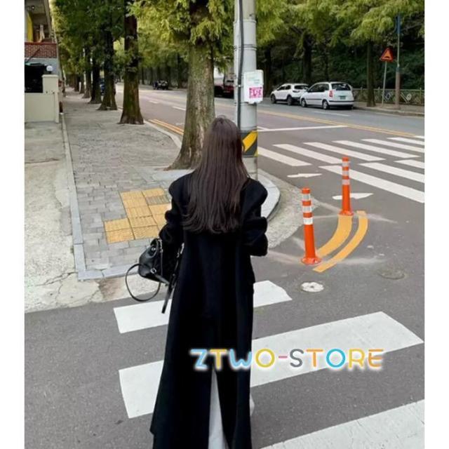 【ほっち】超ロングコート チェスターコート レディース アウター オーバーサイズ コート ロング丈 キルティング裏地 大きいサイズ 3L 秋冬 黒 無地 冬 秋_10