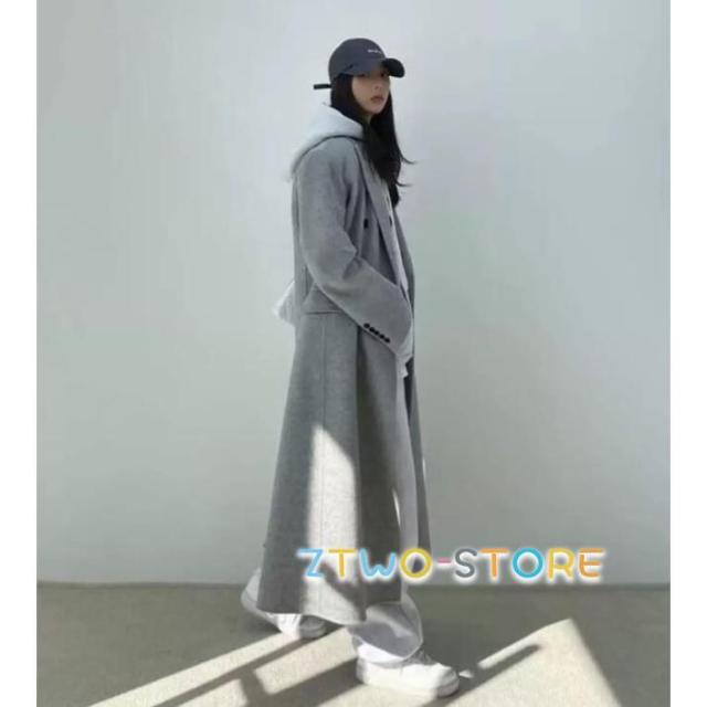 【ほっち】超ロングコート チェスターコート レディース アウター オーバーサイズ コート ロング丈 キルティング裏地 大きいサイズ 3L 秋冬 黒 無地 冬 秋_3