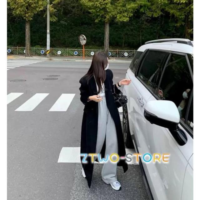 【ほっち】超ロングコート チェスターコート レディース アウター オーバーサイズ コート ロング丈 キルティング裏地 大きいサイズ 3L 秋冬 黒 無地 冬 秋_9