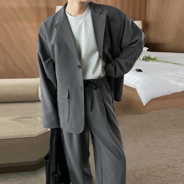 セットアップ メンズ スーツ メンズファッション 秋 冬 秋服 冬服 上下 テーラードジャケット 上下セット カジュアルセットアップ テーパードパンツ ストレッチ ブラック ベージュ チャコール グレー グレージュ ネイビー ブラウン ブルー ポリエステル 綿_2