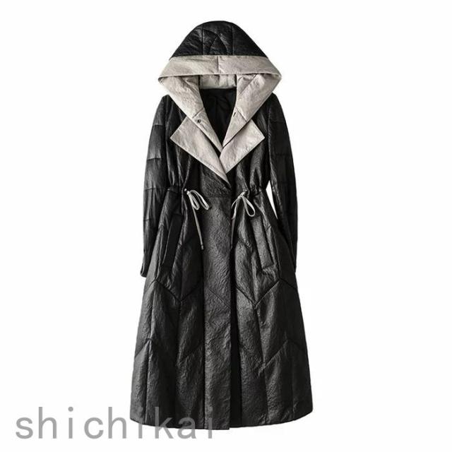 ダウンコート レディース アウター 冬服 ラムレザー コート 本革 レザーコート ロング 本革 ダウン 羊革コート レディースアウター レディースコート ロングダウンジャケット 冬防寒 アウター ホワイトデー