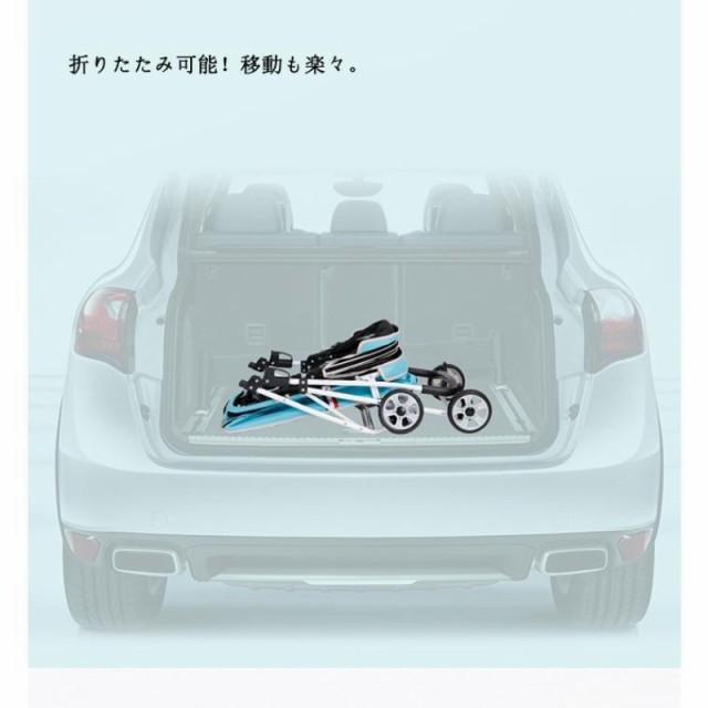 新モデル ペットカート キャリーカート 折りたたみ 中型犬 小型犬 猫用 耐荷重20kg 4輪タイプ 軽量 組立簡単 介護用 通気性抜群_9