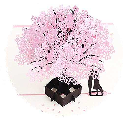OKUSU-JP 桜のグリーティングカード 3D立体 記念日カード ポップアップ