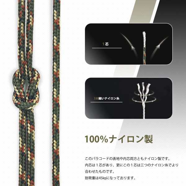 Abma Cord パラコード 2mm 1芯 テント ロープ ガイロープ キャンプ アウトドア アクセサリー クラフト DIY用等 耐荷重45kg（ 30m/50m）の通販はau PAY マーケット - 松ショップ | au PAY マーケット－通販サイト