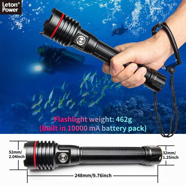 ダイビングライト、LetonPower 5000 Lumens 水中ライト