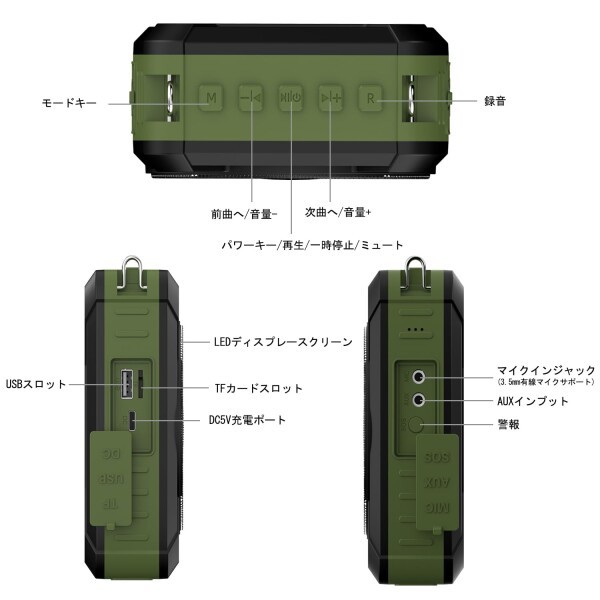 W WINBRIDGE 拡声器 20W ポータブル拡声器 IPX6防水 小型 スピーカーPA