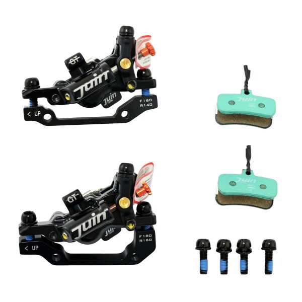 JUIN TECH GT-P 4 Pistons Road CX Hydraulic Disc Brake Caliper Set (F+R) Black JT2410