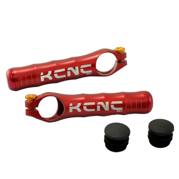 KCNC BE1 Ultralight 7075 Alloy Bar Ends w/Bar End Plugs Red KBE02-003R-R-OE SK2195