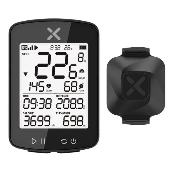 XOSS G+ Gen2 GPS サイコン VORTEXケイデンス センサー デュアルモード スピード/ケイデンスセンサー付き 2.2インチ 無線 USB充電 IPX7防