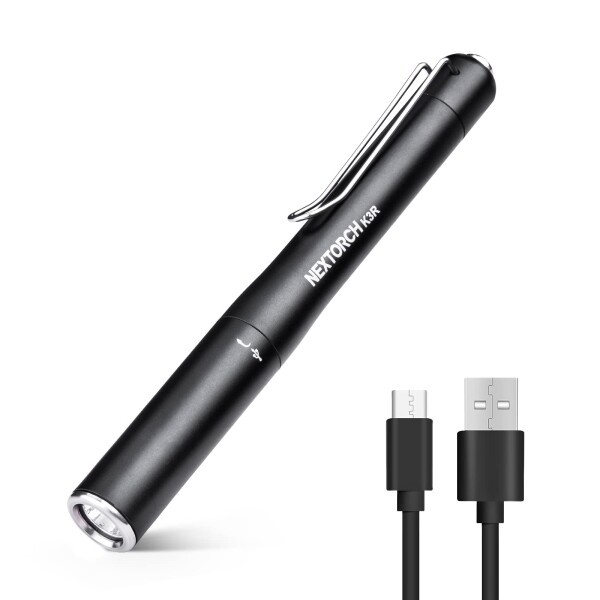 NEXTORCH LED 懐中電灯 ペンライト USB 充電式 小型 350ルーメン 3段階調光 高輝度 IPX7防水 耐衝撃 メモリー機能 クリップ付き 停電対策