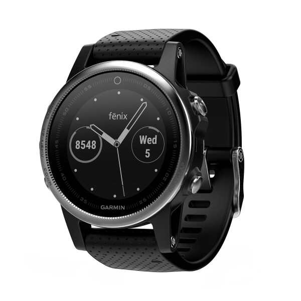 Garmin ランニングウォッチ 42mm Fenix 5S シルバーブラックバンド GPS