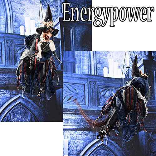 EnergyPower ハロウィン用飾り 魔女 魔法使い 両目発光 ボイス機能搭載 吊り下げ装飾 業務用ハイグレード ビッグサイズ パーティー小道具